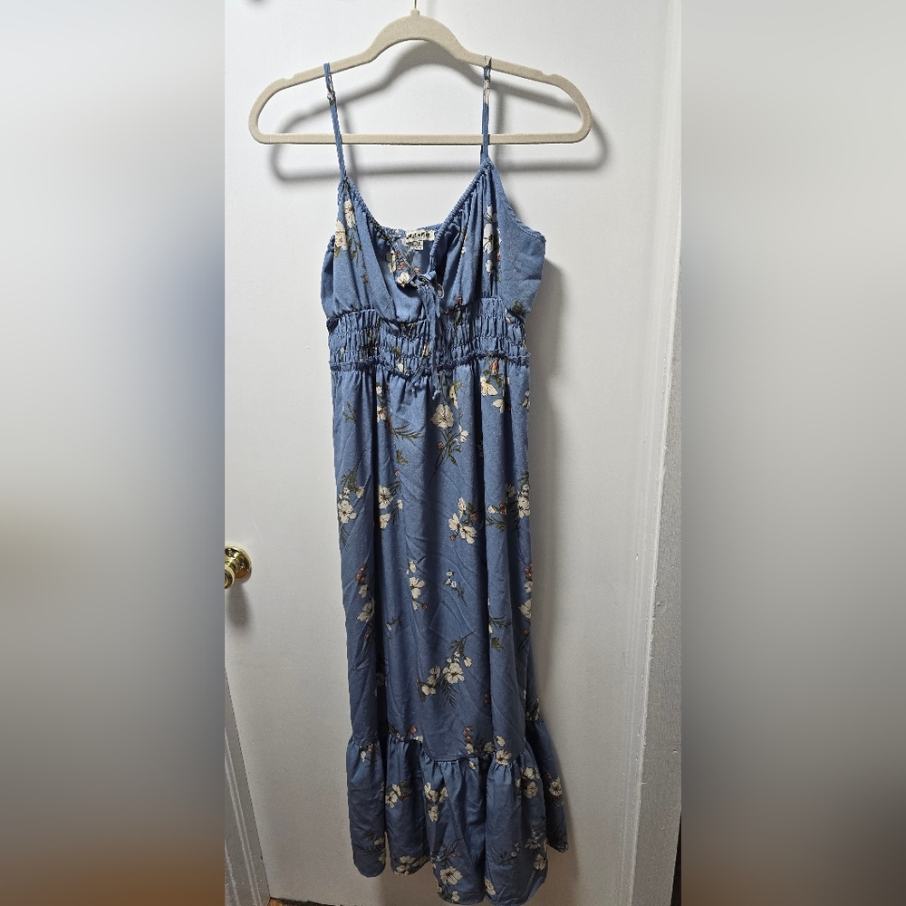 Inspired Hearts Blue Spaghetti Strap Sundress Maxi